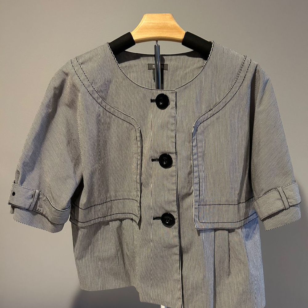 Kenneth Cole Women's Grey & Black Jacket with Buttons Casual Outerwear Size 8